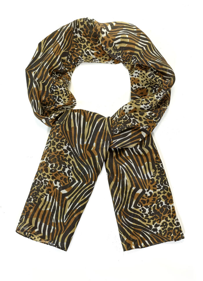 Sjaal met roofdierbont en zebramotief 