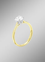 Solitaire damesring in bicolor met diamant 