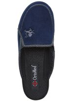 Tweepack klassieke herenpantoffels, breedte H, met elastische band BLAUW-ZWART