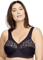 Glamorise steunbeha met geborduurd kant ZWART