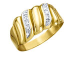 Tweekleurige damesring met diamant 