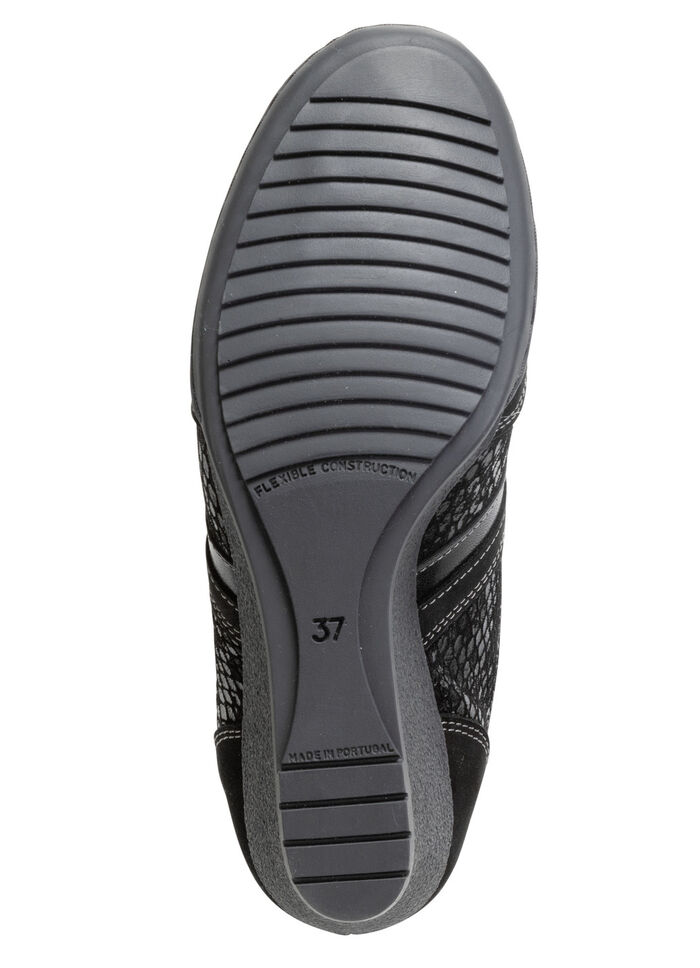 ELENA EDEN veterschoen met nappaleren details ZWART