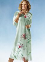 Nachthemd met V-hals en lange mouwen LINDENGROEN