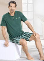 Driedelige shorty met knoopsluiting en borstzak 