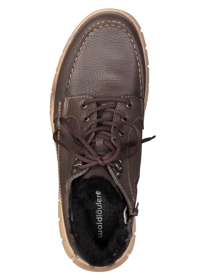 Waldl&auml;ufer, gevoerde herenlaarzen, winterschoenen, breedte H, met lamsvacht MOKKA