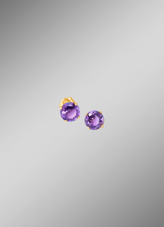 Oorbellen met echte amethist 