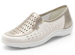Waldläufer pantoffels met leren massagevoetbed BEIGE-BRONS