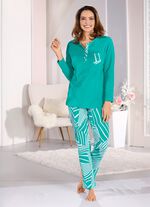 Tweepak Laurina pyjama's met knoopjes aan de voorkant 