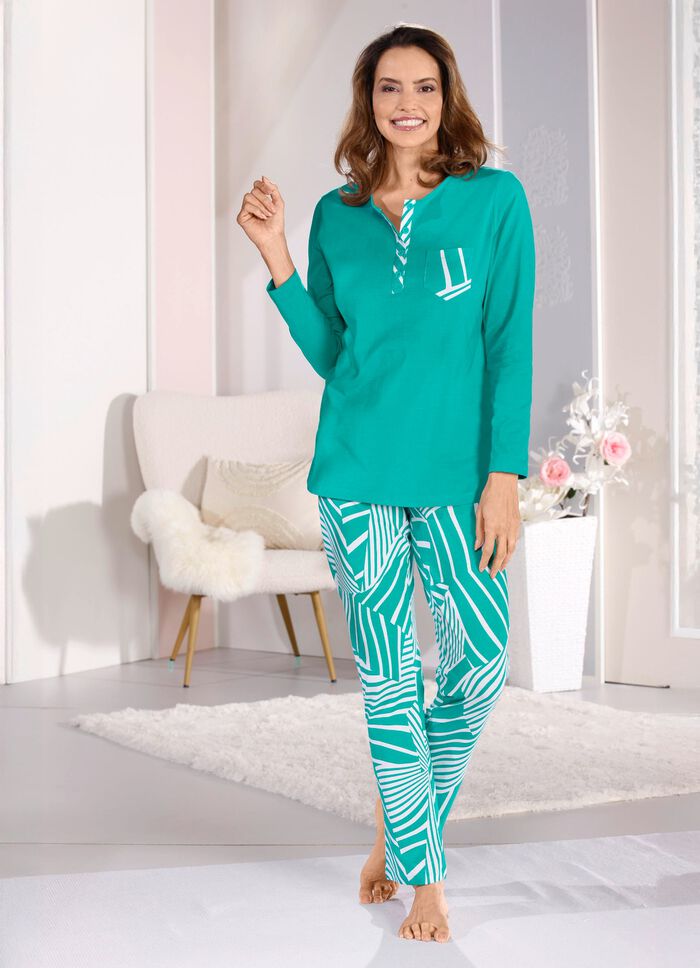 Tweepak Laurina pyjama's met knoopjes aan de voorkant 