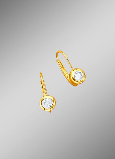 Solitaire-oorbellen met briljanten 