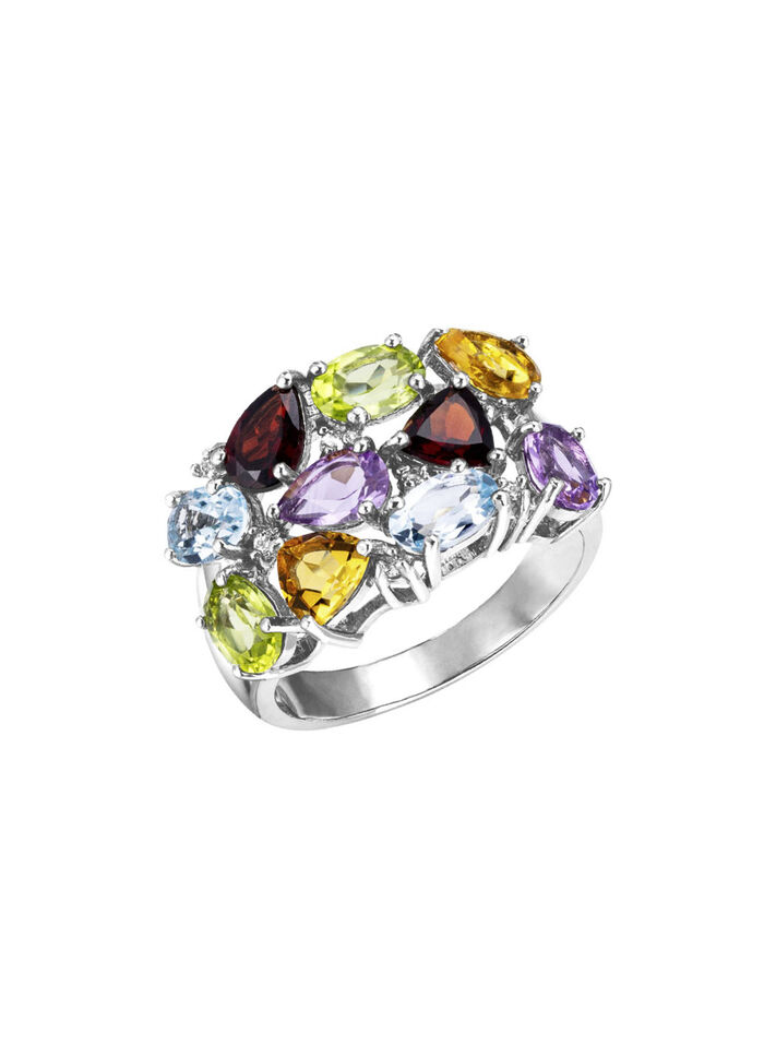 Elegantie in zilver: damesring met edelstenen 