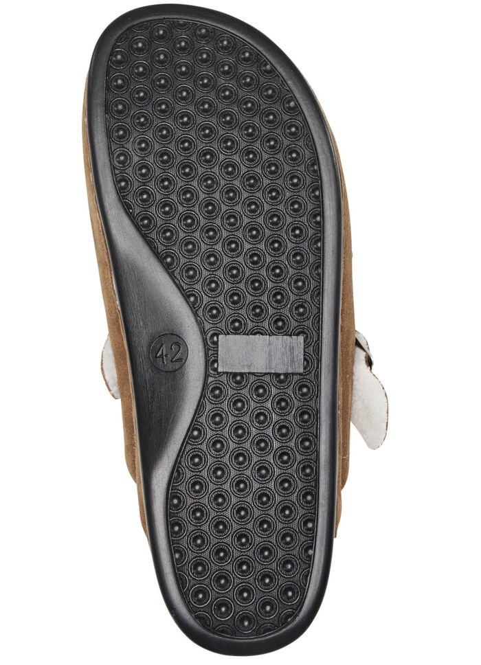 Slippers gemaakt van zacht suède COGNAC