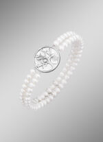 Elastische 2-rijige armband met zoetwaterkweekparels 