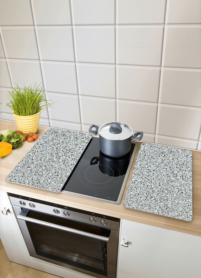 Granieten afdekplaten voor de kachel, set van 2 