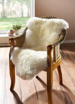 Vloerkleed gemaakt van echt Merino lamsleer NATUURWIT