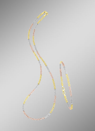 Elegante set in driekleur, met karabijnhaak 