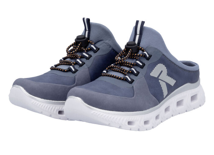 Rieker pantoffels met elastisch snelvetersysteem met stopper JEANS