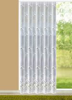 Lange venstervitrage met universele railband 