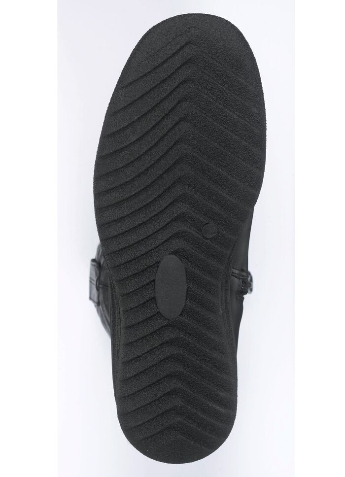 ELENA EDEN, gevoerde dameslaarzen, winterschoenen, breedte H, met lamsvacht ZWART