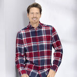Geruit overhemd van "King's Road" ROOD-DONKERBLAUW-ECRU