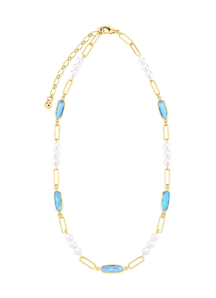 Sieradenset, 3-delig, van messing met kristalstenen 