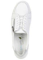 Waldläufer, comfortabele dames veterschoenen, breedte H, met uitneembaar voetbed WEISS-SILBER