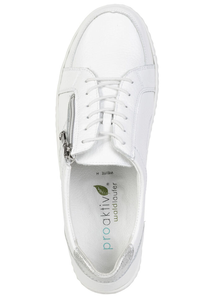 Waldläufer, comfortabele dames veterschoenen, breedte H, met uitneembaar voetbed WEISS-SILBER