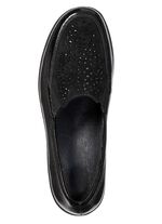 ELENA EDEN, comfortabele damespantoffels, breedte H, met uitneembaar voetbed ZWART