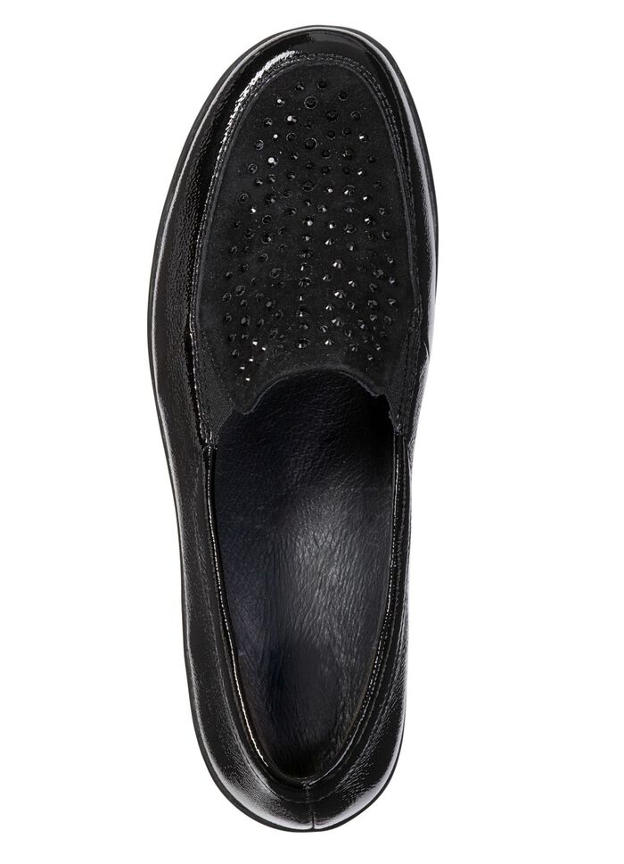 ELENA EDEN, comfortabele damespantoffels, breedte H, met uitneembaar voetbed ZWART