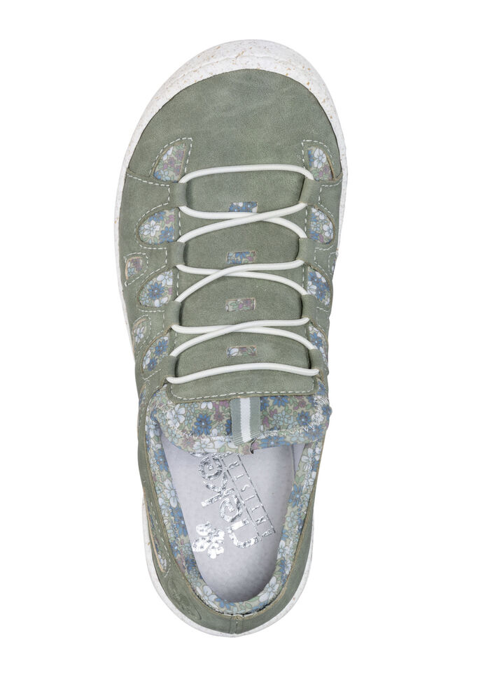 Rieker pantoffels gemaakt van zacht nubuck materiaal RIETGROEN-KLEURRIJK