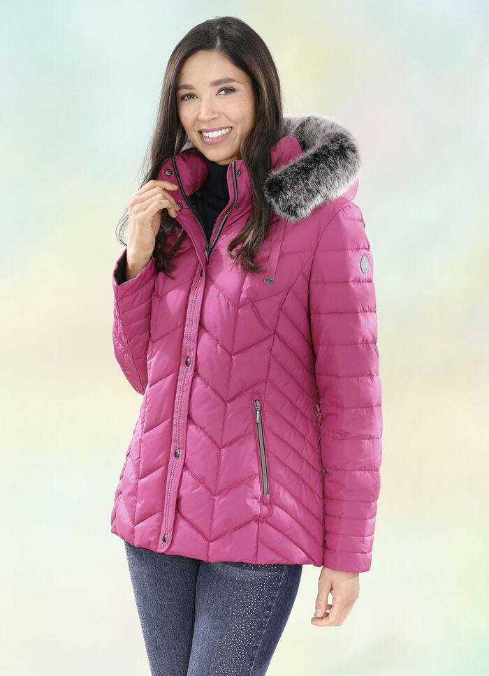 Jas met afneembare capuchon FUCHSIA