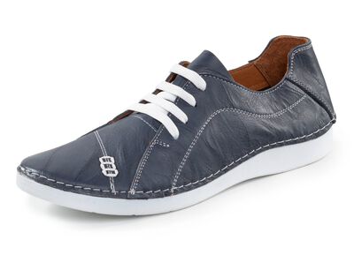 ELENA EDEN veterschoen met gekreukelde structuur en decoratieve naden 