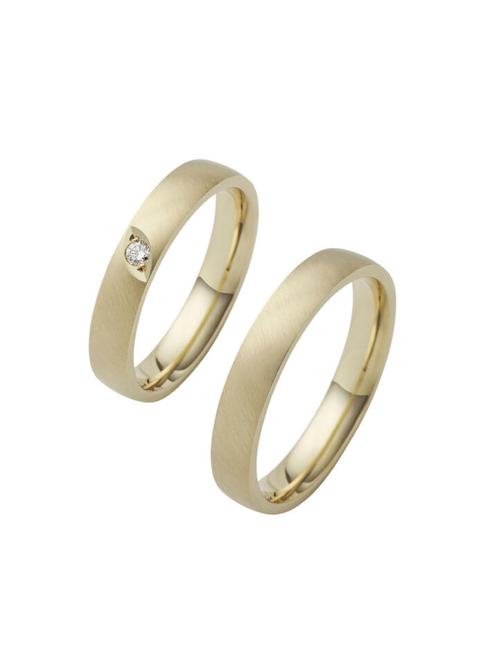 Gesatineerde gouden trouwring 