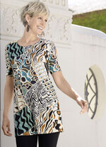 Lang shirt met all-over print 