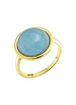 Elegante damesring met echte blauwe chalcedoon 