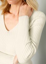 Geribbelde gebreide trui 