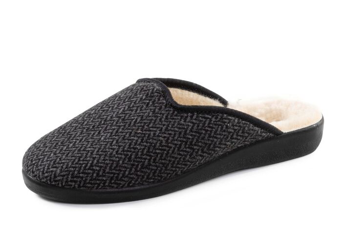 Textielpantoffels met warme voering van zuivere wol 