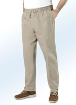 Pull-on jeans met elastische band en trekkoord in 4 kleuren BEIGE