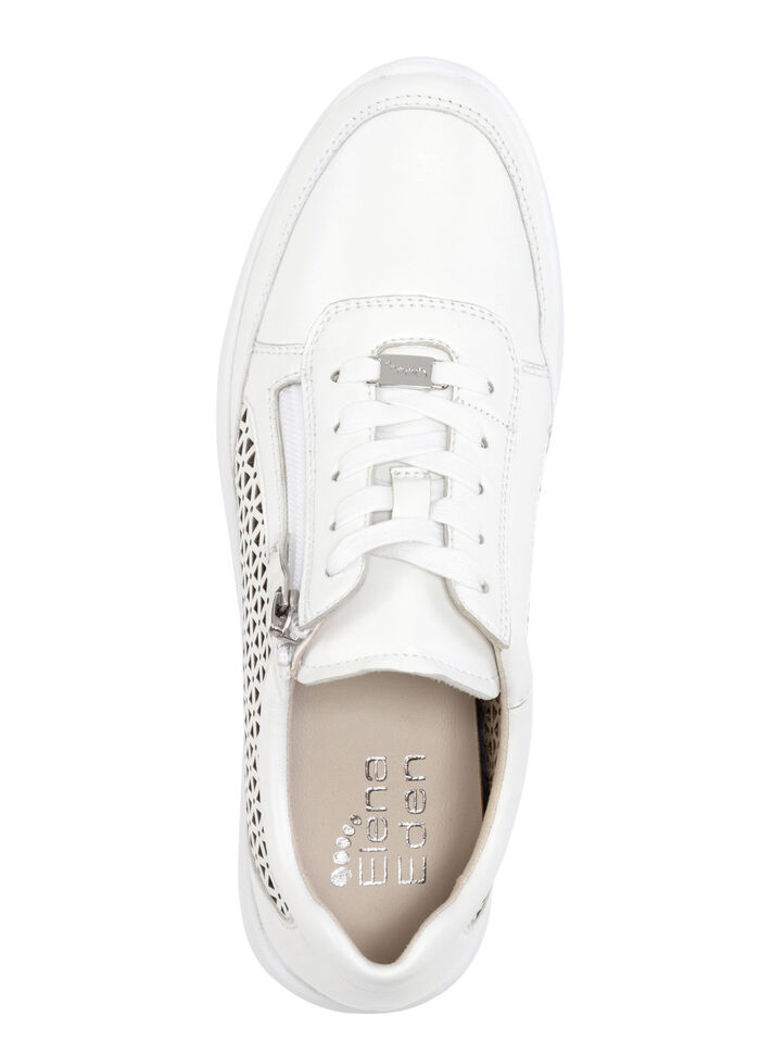 ELENA EDEN, zomerse damessneakers, breedte G, met uitneembaar voetbed NATUURLIJK WIT