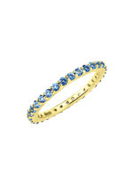 Eternity ring gemaakt van hoogwaardig goud met blauwe topaas 