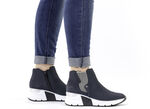 Rieker, modieuze dameslaarzen, breedte G, met rits DONKERBLAUW