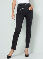 Jeans met leuke applicaties en strass steentjes 