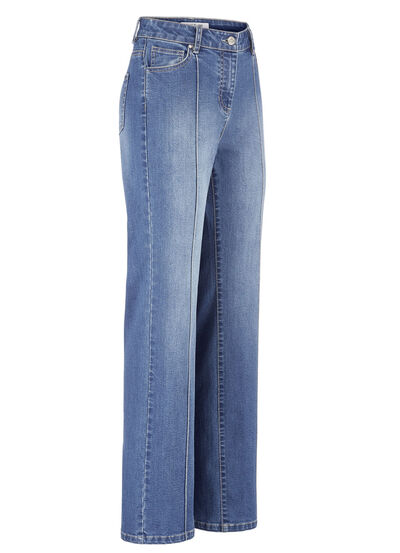 Jeans met gestikte biezen 
