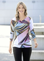 Shirt met decoratieve platen op de voorkant 