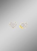 Hartvormige oorknopjes met kristallen 