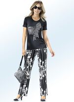 Shirt met strasmotief ZWART