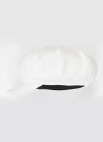 Elegante dames krantenjongenspet met elastiek aan de achterkant WIT