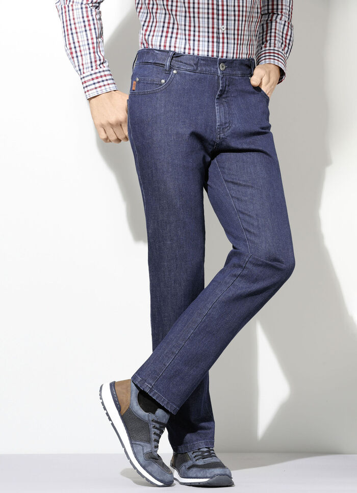 "Francesco Botti" jeans met comfortabele tailleband in 3 kleuren DUNKELJEANS