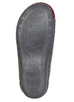 Laurina, trendy damespantoffels, breedte H, met luipaardprint ANTRACIET-ROOD