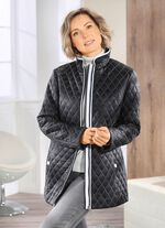 Jas met ruitjesquilt ZWART